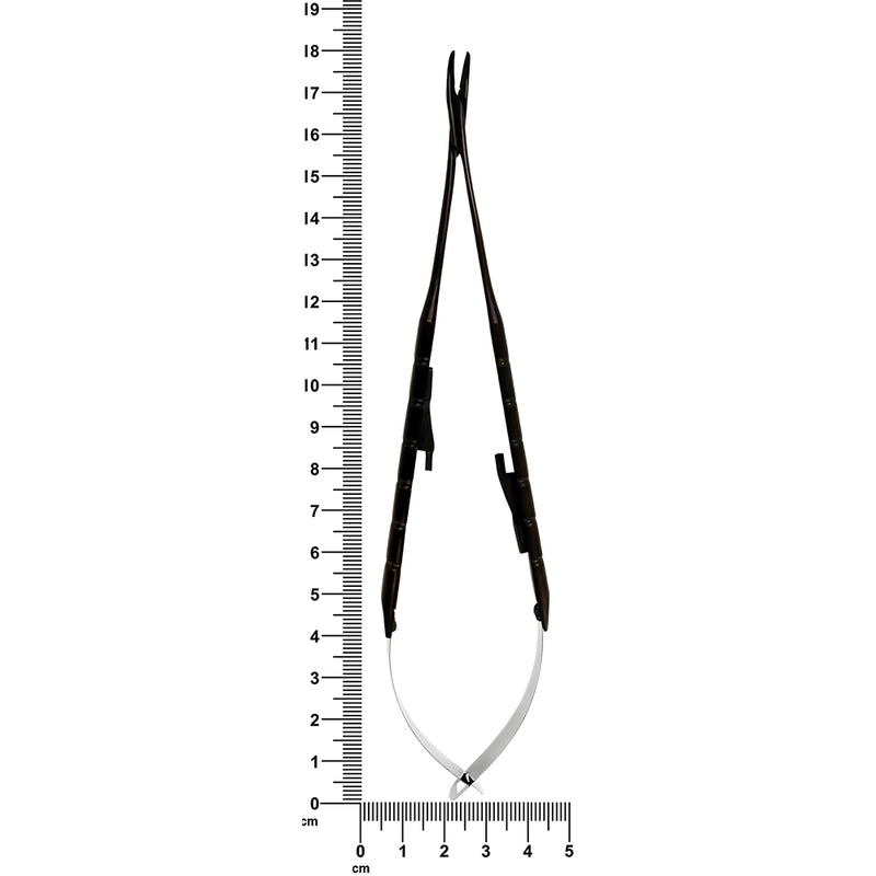 Power Castroviejo Needle Holder – Curved, 7.1 in (18 cm) – Black Titanium, Tungsten Carbide