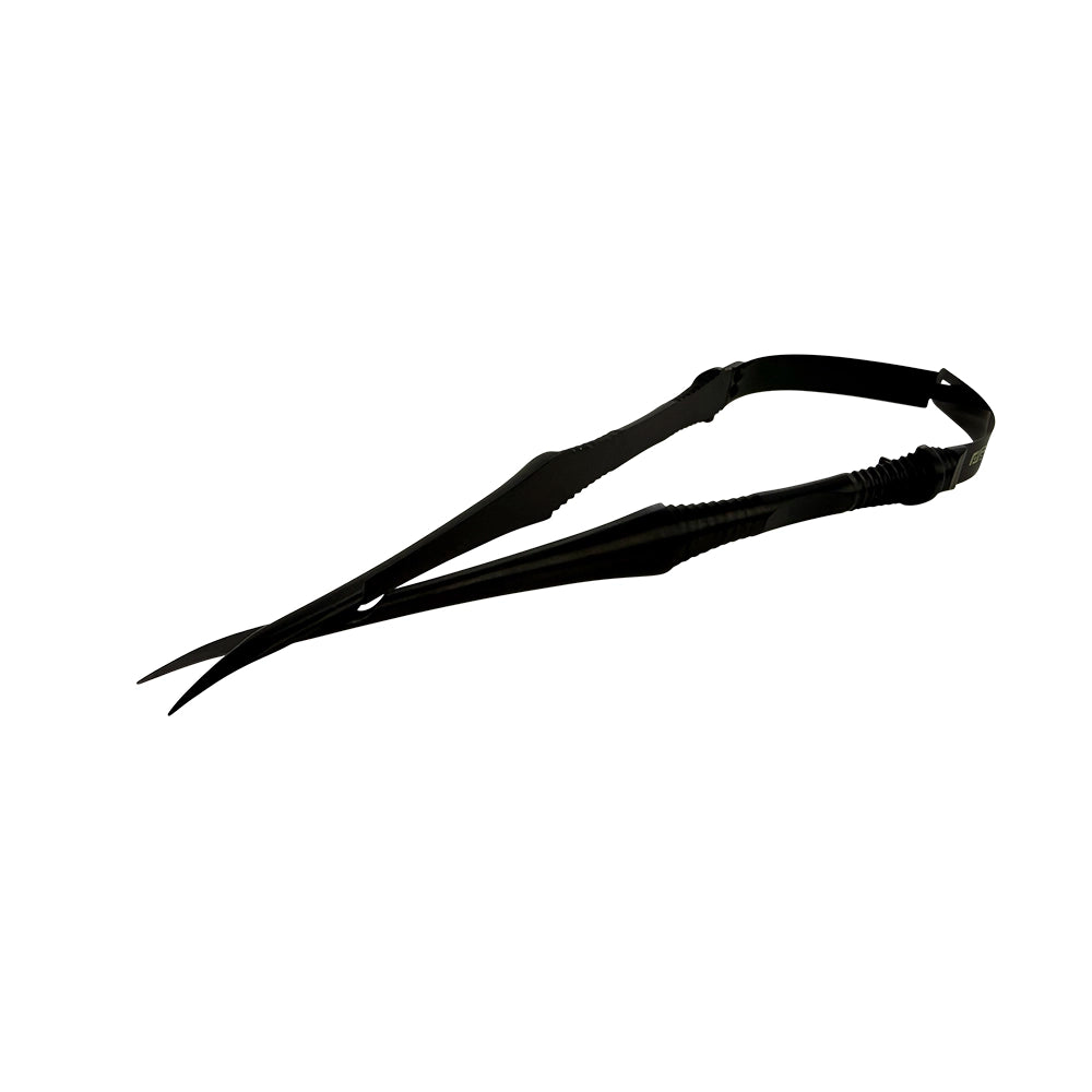 Power Castroviejo Micro Surgery Scissors – Curved, 7.1 in (18 cm) – Black Titanium