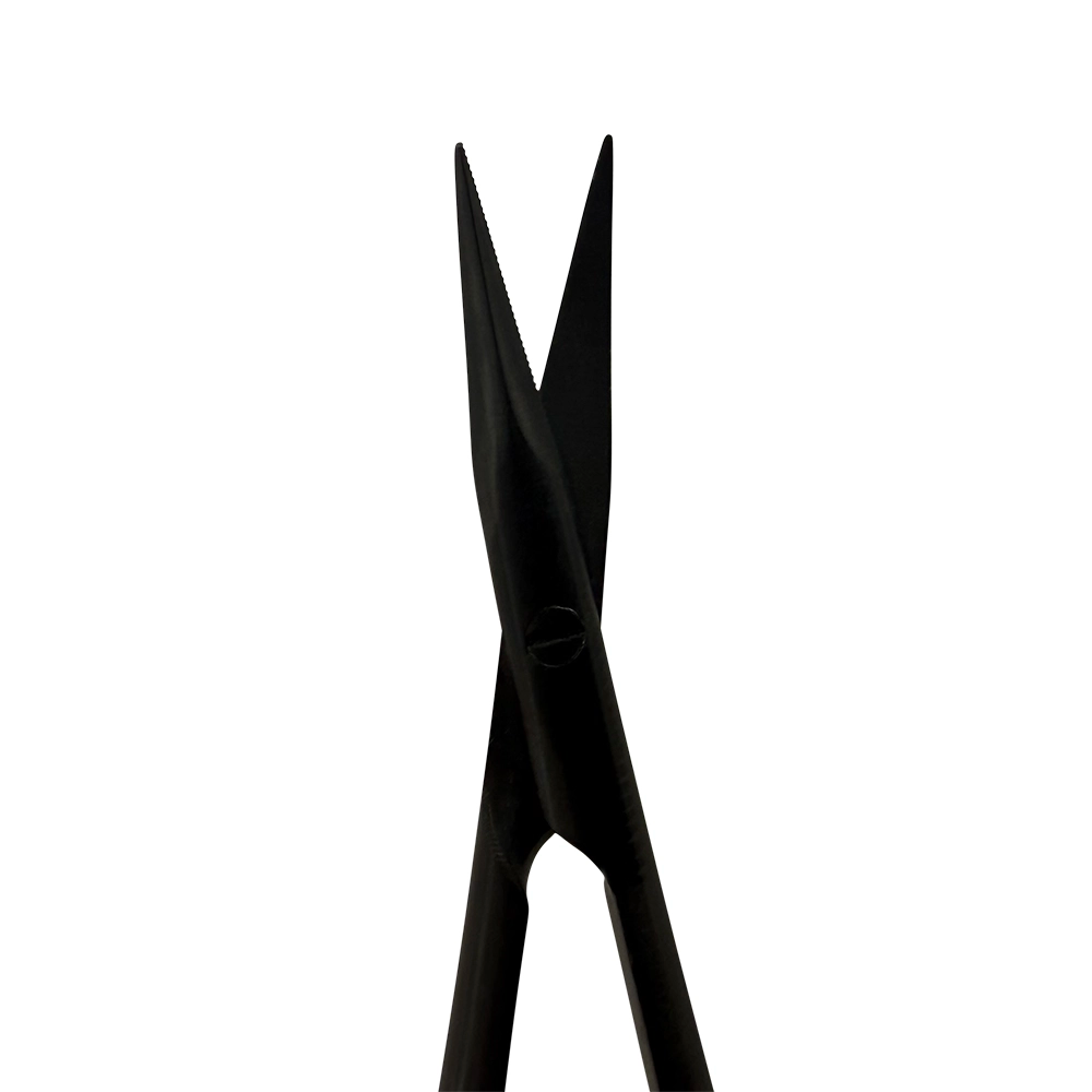 Power Castroviejo Micro Surgery Scissors – Curved, 7.1 in (18 cm) – Black Titanium