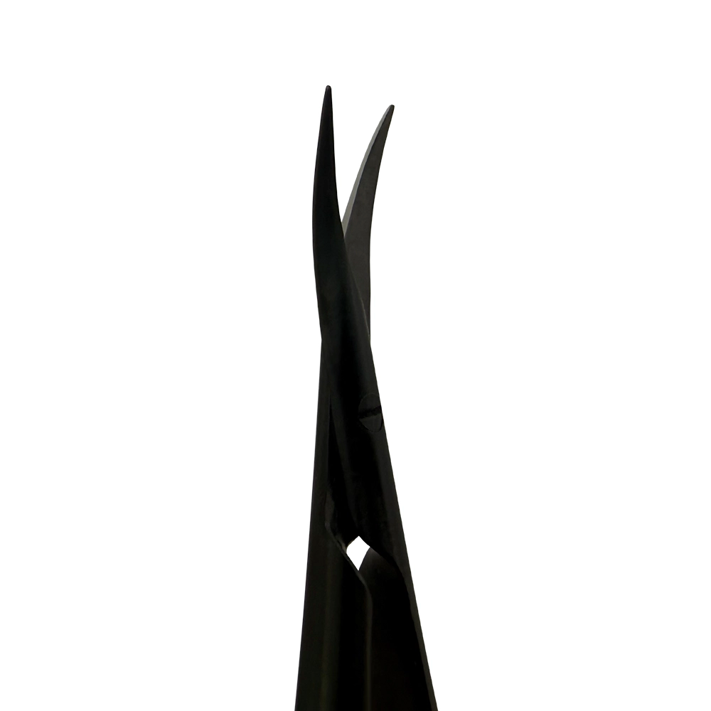 Power Castroviejo Micro Surgery Scissors – Curved, 7.1 in (18 cm) – Black Titanium