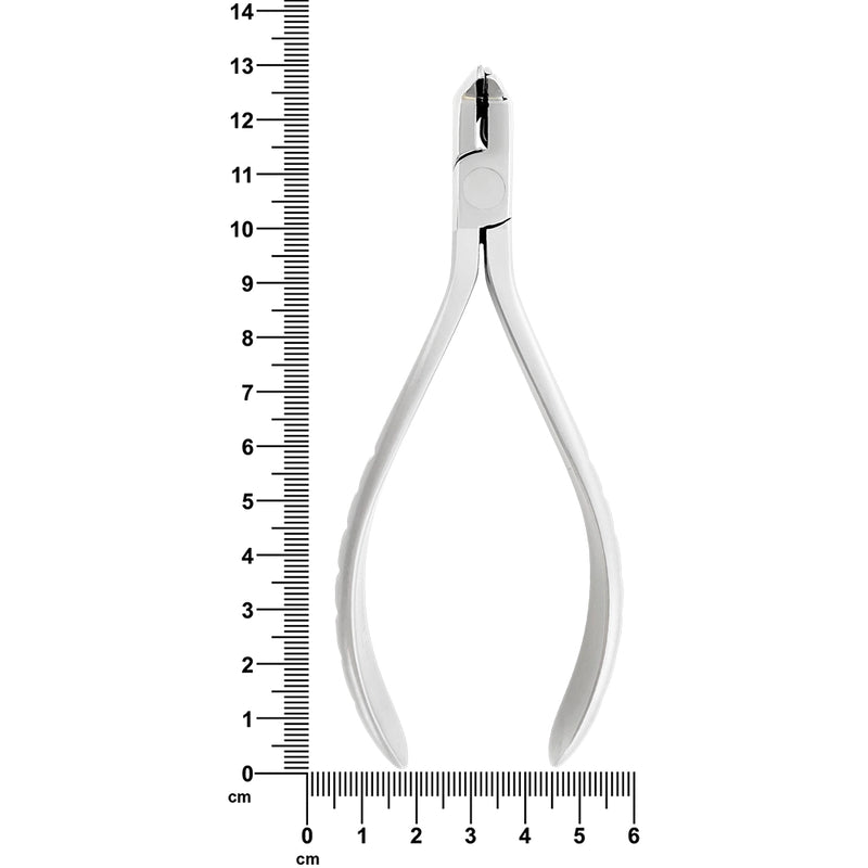 Alicates de corte distal para ortodoncia, T/C, sujeción de seguridad, 12 cm, tamaño máximo de corte del alambre: 0,020/0,018/0,025 
