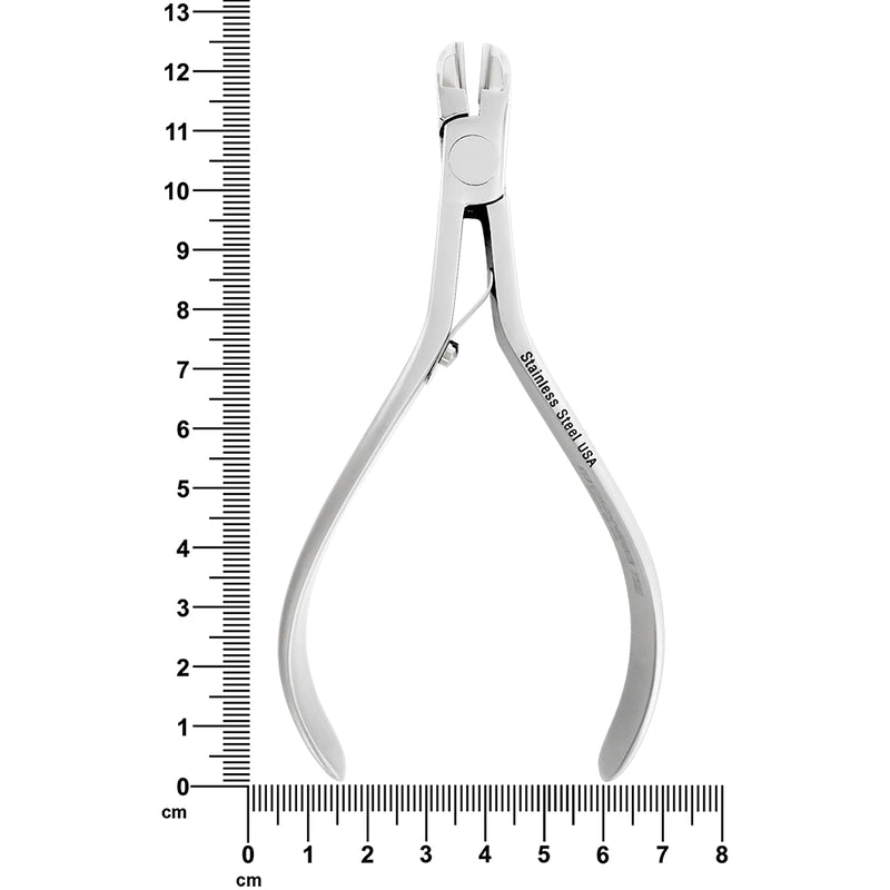 Cortador de ligaduras de ortodoncia recto y delgado, T/C, 13 cm, corte máximo de alambre blando de 0,020 mm 