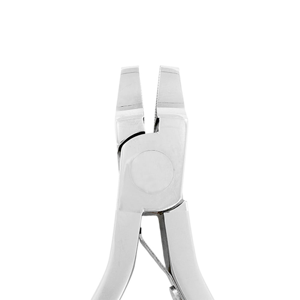 Orthodontic Peeso plier with short beak, close-up view