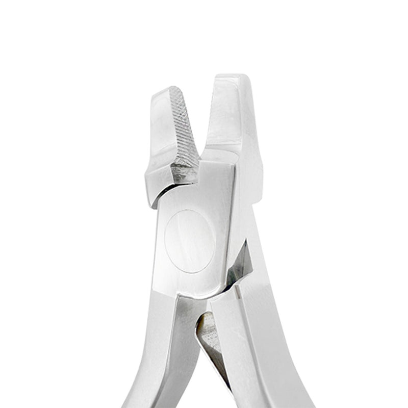 Orthodontic Peeso plier with short beak, close-up view