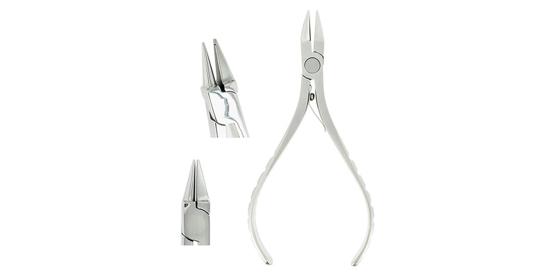 ORTHODONTIC PLIER BIRD LONG BEAK 13cm (1 GROOVE) FLAT ERGONOMIC HANDLE