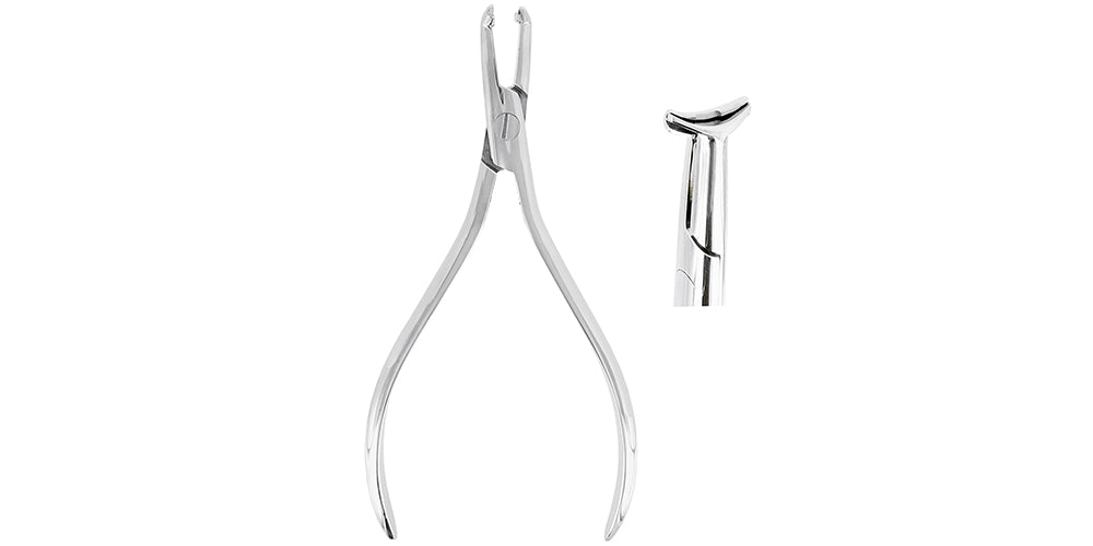 ORTHODONTIC PLIER CINCH BACK
Cinches and bends NiTi archwire distal to buccal tube. Archwi