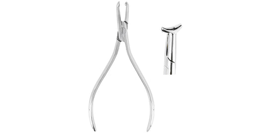 ORTHODONTIC PLIER CINCH BACK
Cinches and bends NiTi archwire distal to buccal tube. Archwi