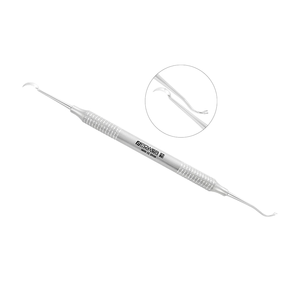 Instrumentos de ortodoncia: colocador de bandas y raspador