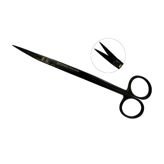 Tijeras de sutura Dean Super Cut – Curvas, 17,5 cm (6,9 pulg.) – Titanio negro