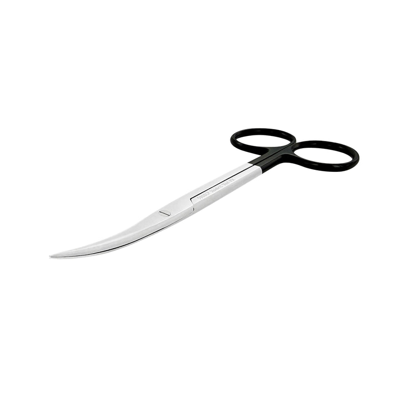 Angled view of Metzenbaum Super Cut scissors curved pointed tips 5908SCP