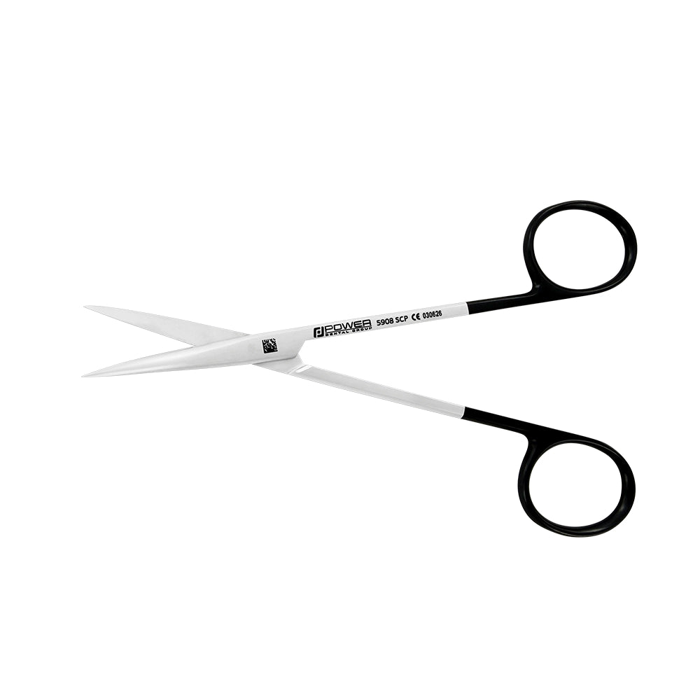 Metzenbaum Super Cut scissors curved pointed tips open side view