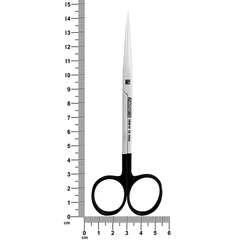 Metzenbaum Super Cut scissors straight pointed tips 14.5 cm measurement view