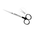 Metzenbaum Super Cut scissors straight pointed tips 5.7 in with detail close-up