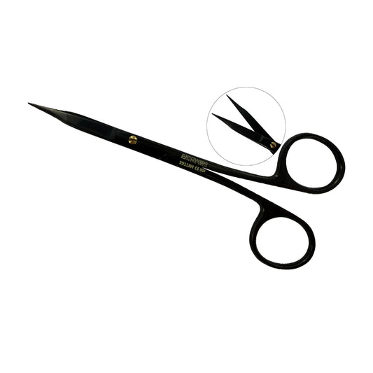 Tijeras Power Bow Goldman-Fox – Rectas, 12,5 cm (4,9 pulg.) – Titanio Negro