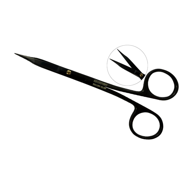 Ciseaux Power Bow Goldman-Fox – Droits, 12,5 cm – Titane noir