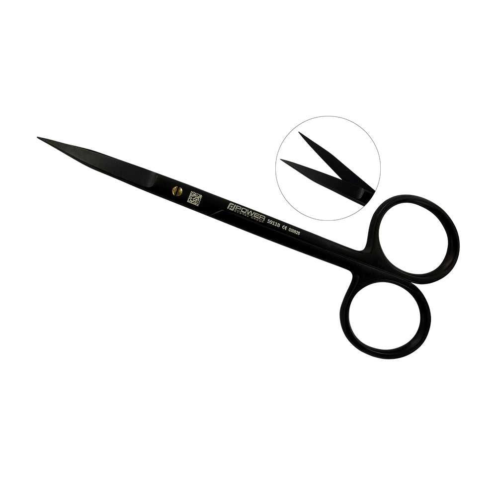 Tijeras de sutura Goldman-Fox Super Cut – Rectas, 12,5 cm (4,9 pulg.) – Titanio negro