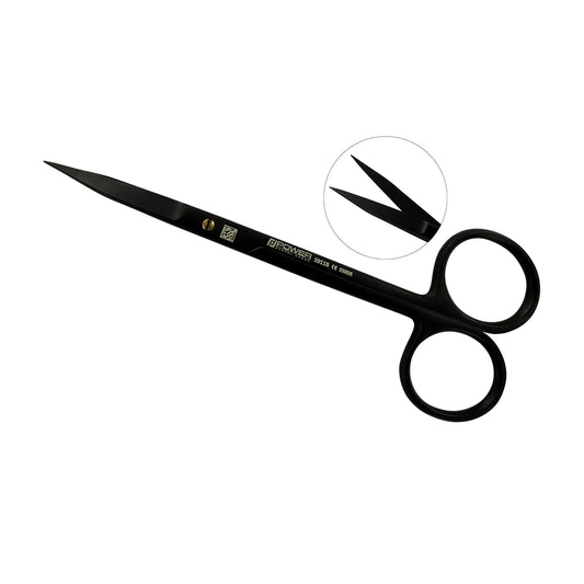 Tijeras de sutura Goldman-Fox Super Cut – Rectas, 12,5 cm (4,9 pulg.) – Titanio negro