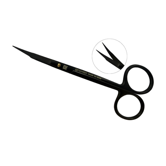 Tijeras de sutura Goldman-Fox Super Cut – Doble curva, 12.5 cm (4.9 pulg.) – Titanio negro