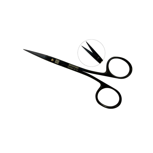 Power Bow Iris Suture Scissors – Straight, 4.5 in (11.5 cm) – Black Titanium