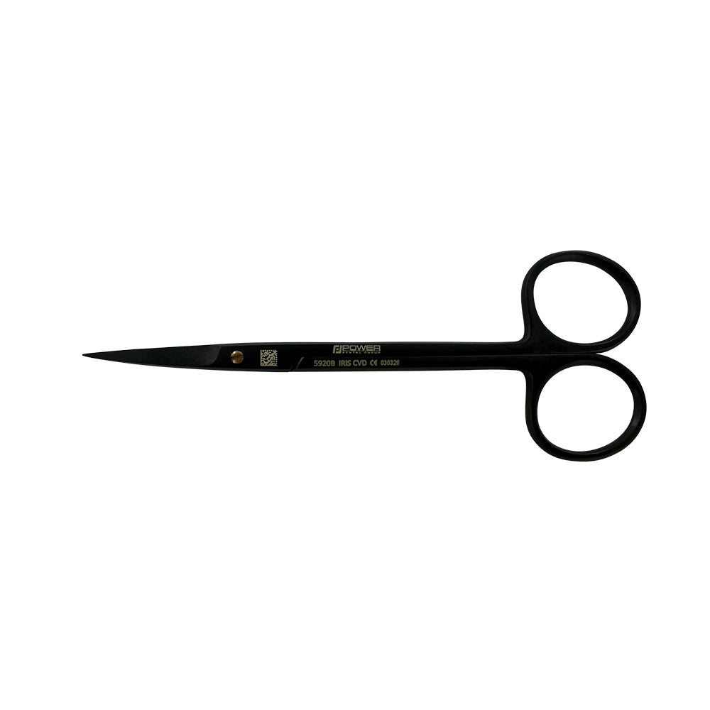 Ciseaux à suture Iris Super Cut – Courbés, 11,5 cm (4,5 po) – Titane noir