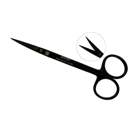 Tijeras de sutura Iris Super Cut – Curvas, 4,5 pulg (11,5 cm) – Titanio negro