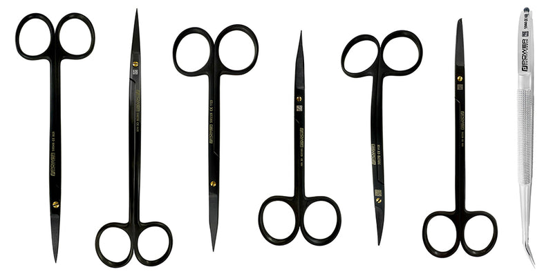 Super Cut Scissors Set  Suture, Black Edition, 7 Pieces