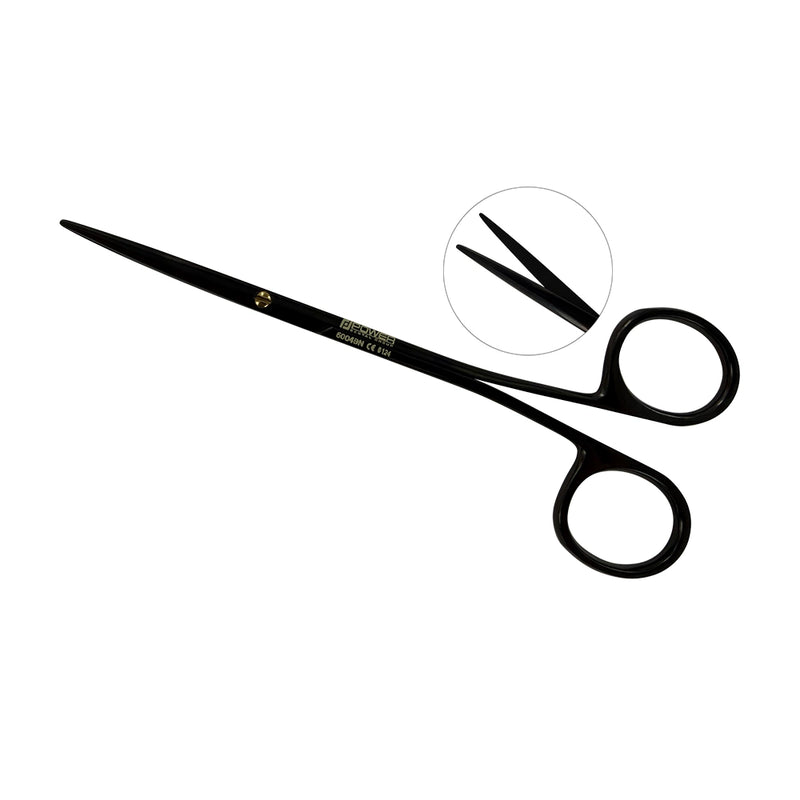 Tijeras Metzenbaum Power Bow de titanio, curvas, 15 cm, edición negra 