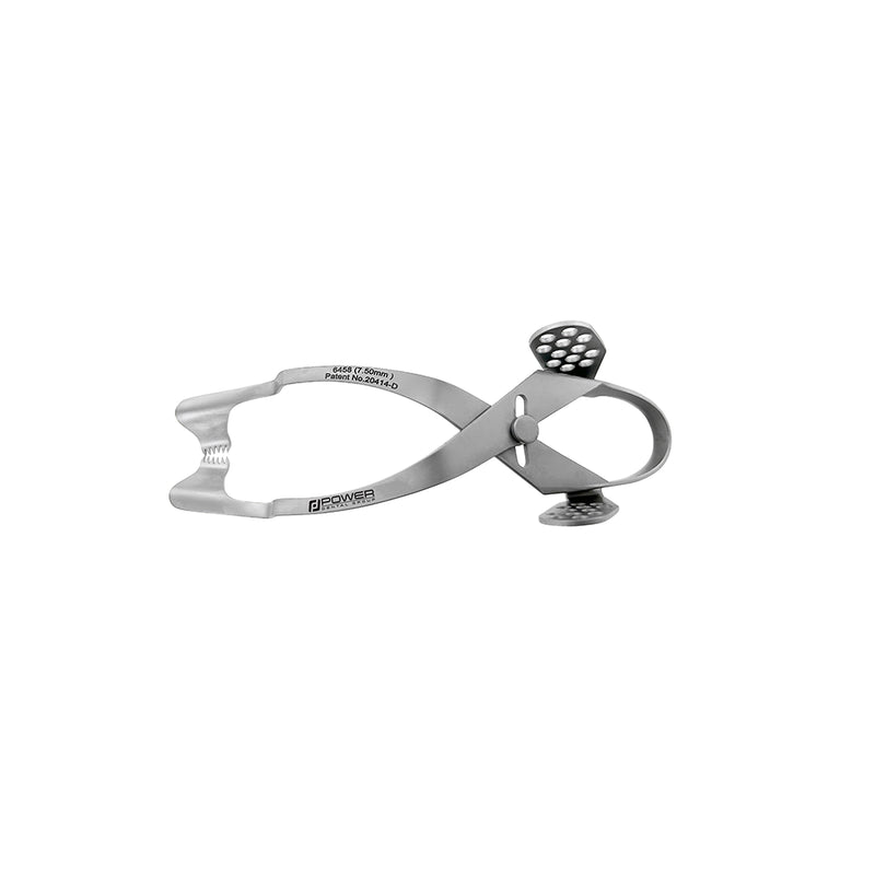 Power self-retaining flap retractor with 7.5 mm serrated blade