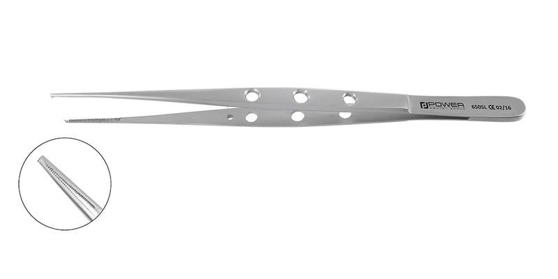 Microsurgical Tissue Forceps, 15 cm / 6" – Straight, 1x2 teeth