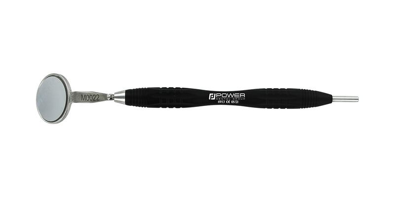 Ergo Ø10 mm Black Edition dental mirror handle with cone socket and blunt metal end, SKU 6913