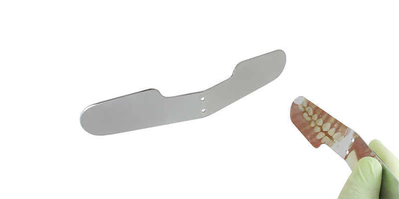 Single-ended adult occlusal photographic stainless steel mirror, 140 × 75 mm, SKU 6952E