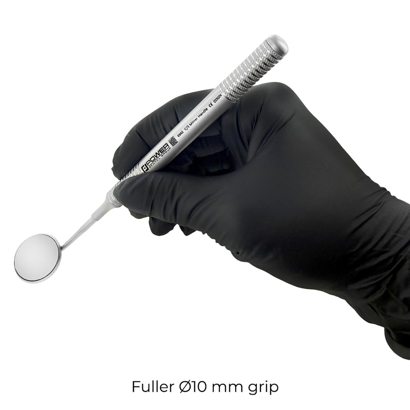 Dental Mirror #5 with 6EZ Ø10 mm handle shown in hand