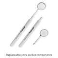 Dental Mirror #5 with separate 6EZ Ø10 mm handle and Ø24.8 mm cone socket mirror head