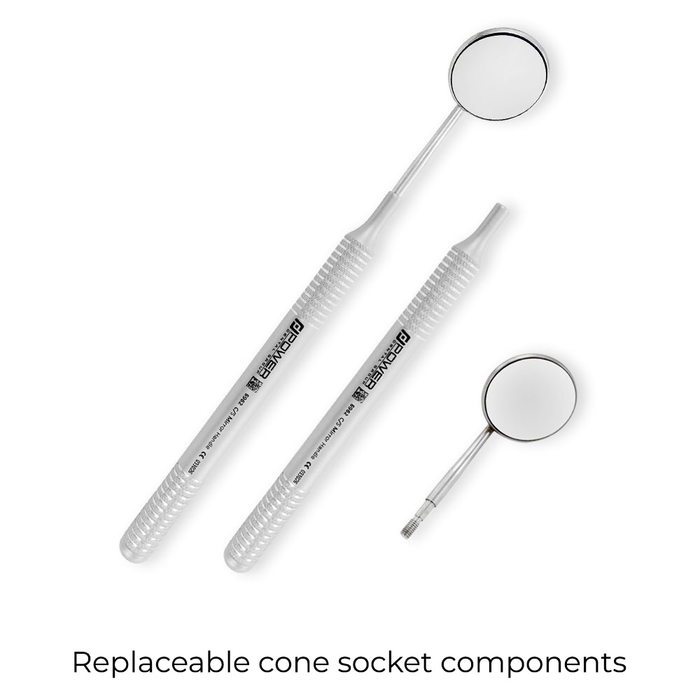 Dental Mirror #5 with separate 6EZ Ø10 mm handle and Ø24.8 mm cone socket mirror head