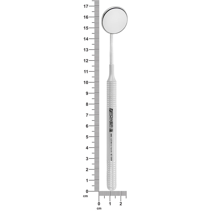 Dental Mirror #5 with 6EZ Ø10 mm handle showing 17 cm overall length