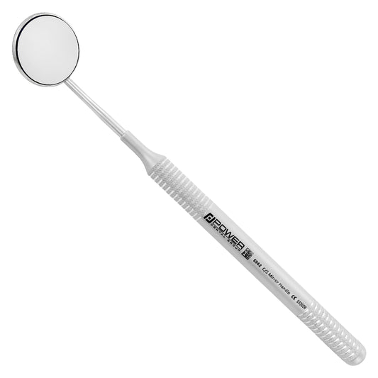 Dental Mirror #5 with Ø24.8 mm single-sided glass head and 6EZ Ø10 mm handle