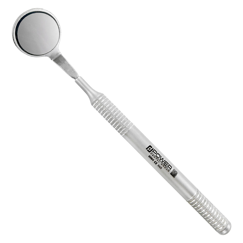 Dental Mirror #5 with Ø26.5 mm double-sided glass head and 6EZ Ø10 mm handle