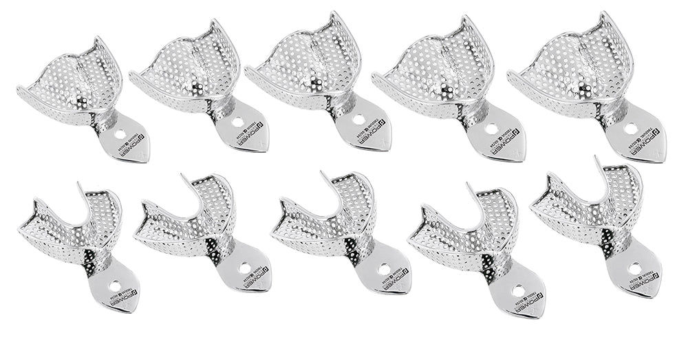 Impression Trays  Perforated, Set of 10 (Upper and Lower)