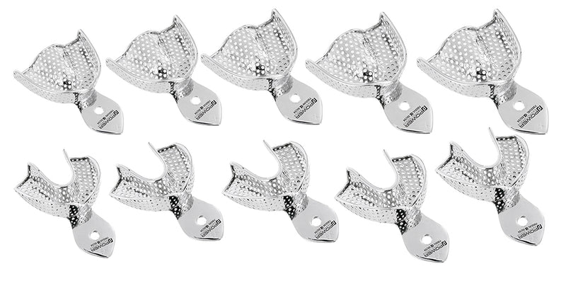 Impression Trays  Perforated, Set of 10 (Upper and Lower)