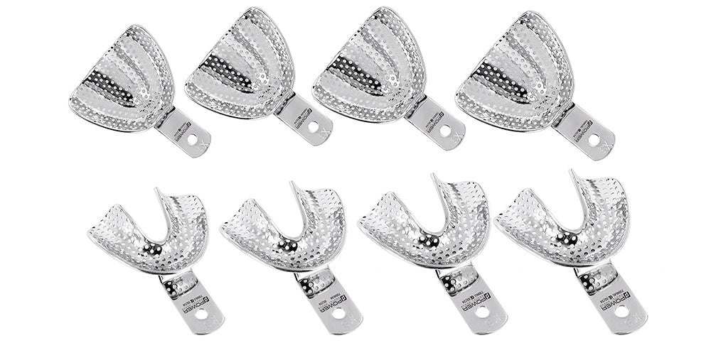 Impression Trays  Perforated Denture, Set of 8 (Upper and Lower)