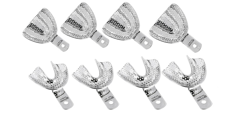 Impression Trays  Perforated Denture, Set of 8 (Upper and Lower)