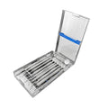 Casete de instrumentos con doble bisagra: 16 instrumentos, doble rack