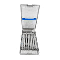 Casete de instrumentos con doble bisagra: 16 instrumentos, doble rack
