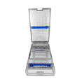 Casete de instrumentos con doble bisagra: 16 instrumentos, doble rack