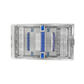 Casete de instrumentos con doble bisagra: 16 instrumentos, doble rack