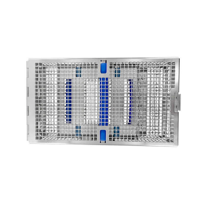 Casete de instrumentos con doble bisagra: 16 instrumentos, doble rack