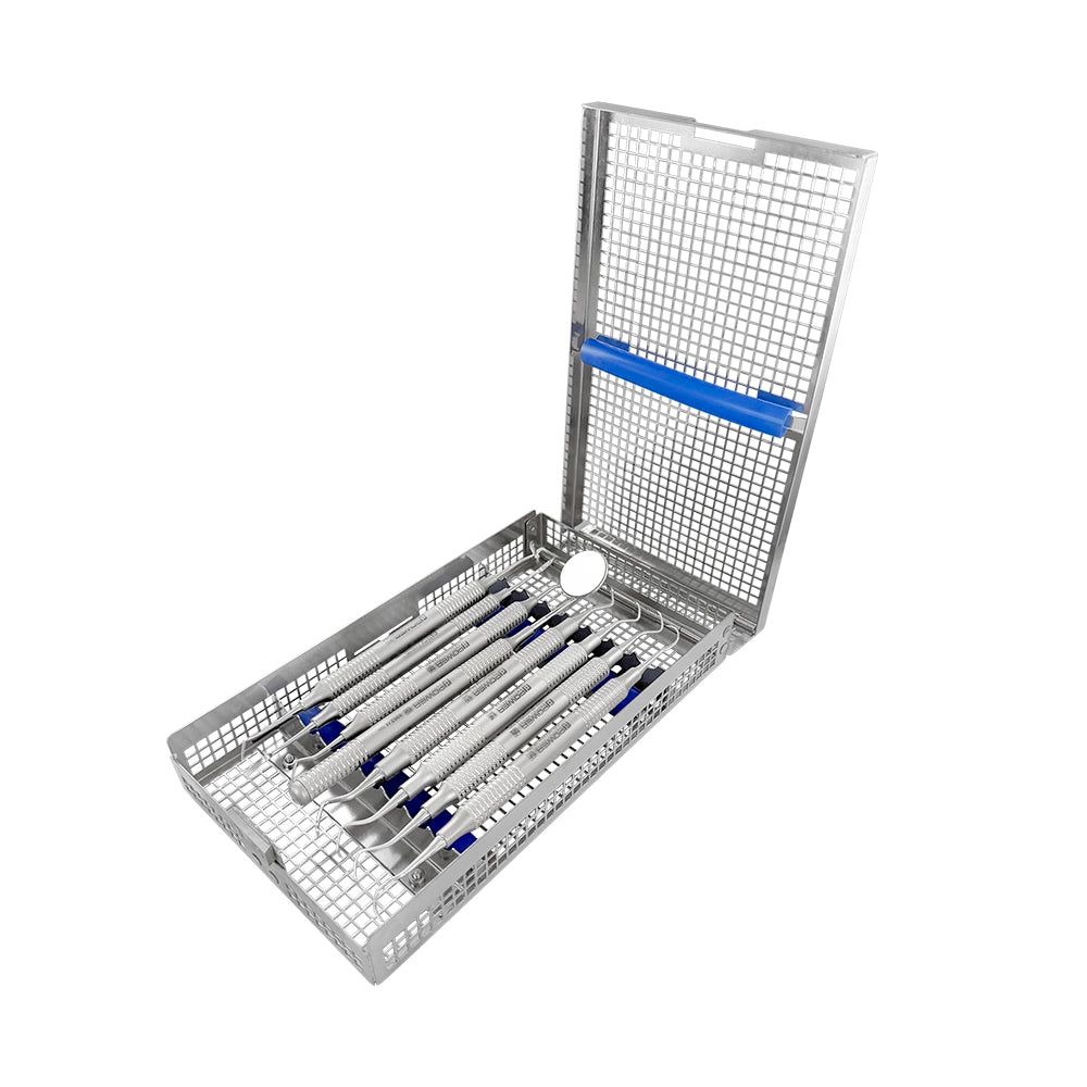 Cassette à double charnière pour instruments – 8 instruments, rack simple haut