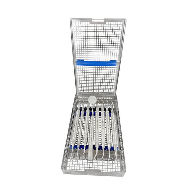 Cassette à double charnière pour instruments – 8 instruments, rack simple haut