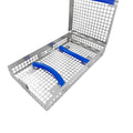 Double-Hinged Utility Cassette – Holds 10 Instruments, 8.0 × 4.5 × 1.2 in (203 × 114 × 31 mm)