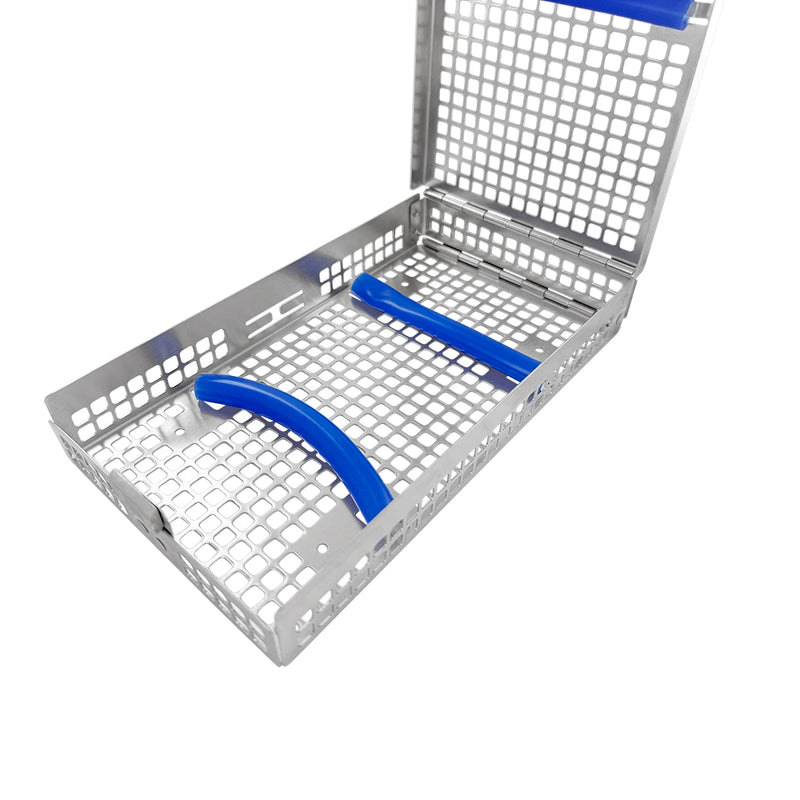 Double-Hinged Utility Cassette – Holds 10 Instruments, 8.0 × 4.5 × 1.2 in (203 × 114 × 31 mm)